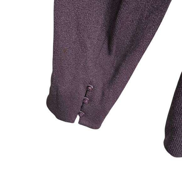 St. John Evening Knits Dusty Purple Jacket Trim Appliques Size 14 XL Santana - Picture 3 of 9
